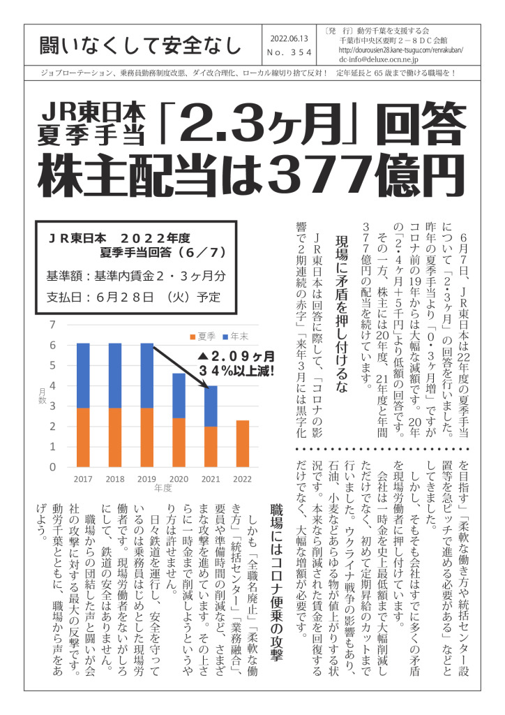 闘いなくして安全なし354号