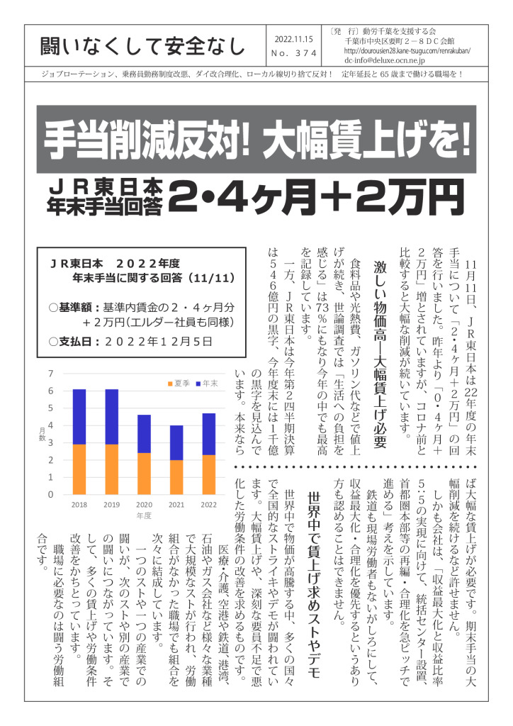 闘いなくして安全なし374号